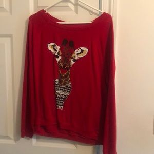 Long sleeve sequin giraffe shirt